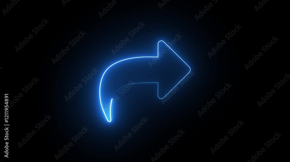 glowing neon share icon animation on black background. Glow share icon concept. glowing neon share icon animation on black background. Glow share icon concept.