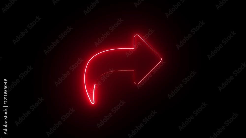 glowing neon share icon animation on black background. Glow share icon concept. glowing neon share icon animation on black background. Glow share icon concept.