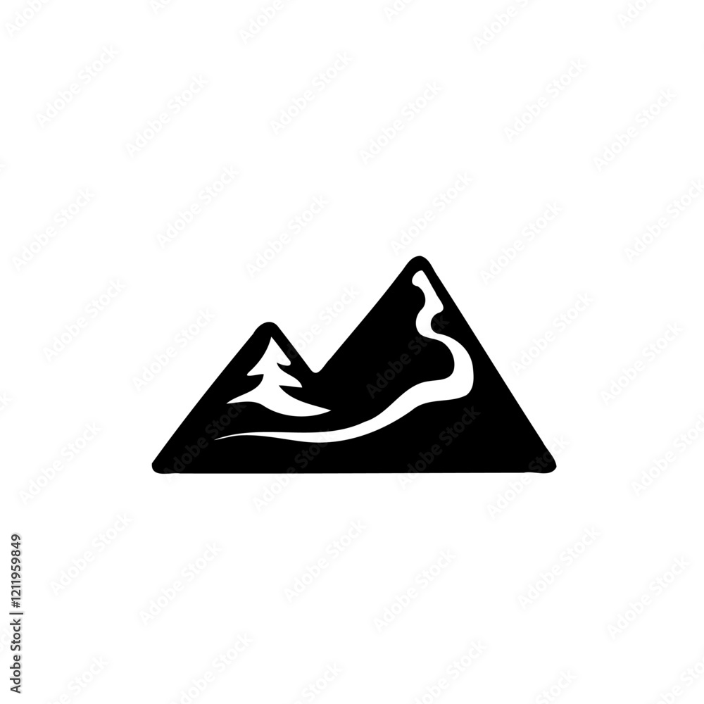 Mountain Landscape Minimalist Icon Mountain Landscape Minimalist Icon