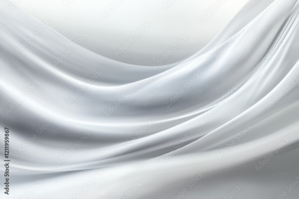 A soft, flowing wave of white silk fabric creates a serene and elegant background, perfect for various design projects. A soft, flowing wave of white silk fabric creates a serene and elegant background, perfect for various design projects.