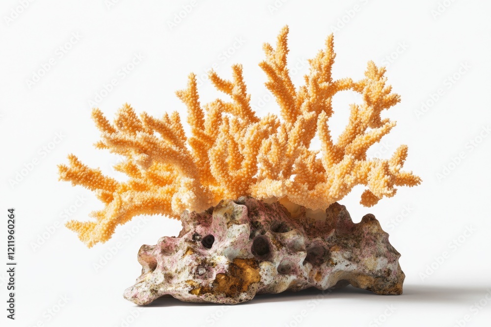 Fototapeta premium A piece of coral sits atop a rock