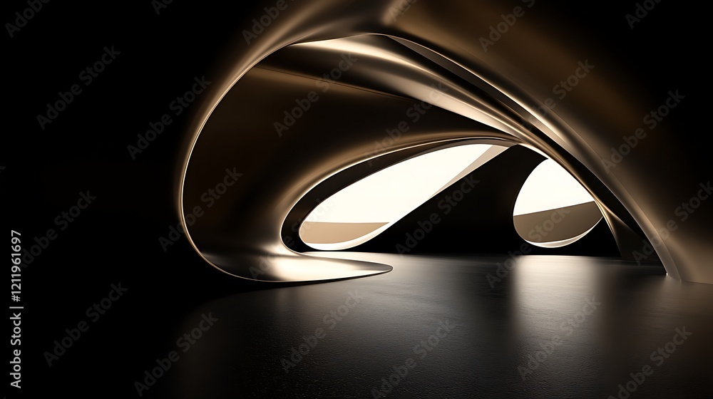 Abstract bronze architectural interior design rendering Abstract bronze architectural interior design rendering