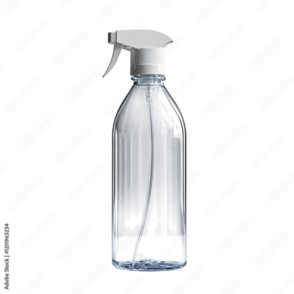 Clear Spray Bottle with White Nozzle for Cleaning Isolated on transparent background Clear Spray Bottle with White Nozzle for Cleaning Isolated on transparent background