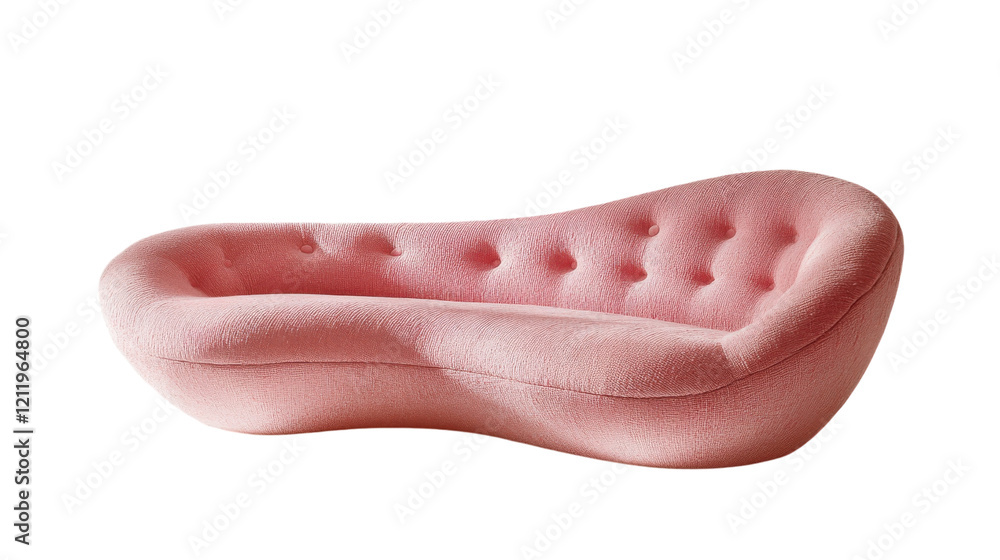 Stylish and unique pink sofa designed for modern living spaces with a whimsical shape Stylish and unique pink sofa designed for modern living spaces with a whimsical shape