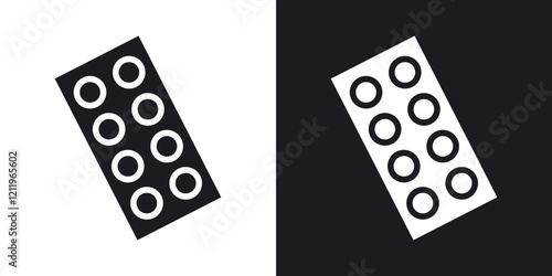 Pill Blister Pack icons in solid black and white colors