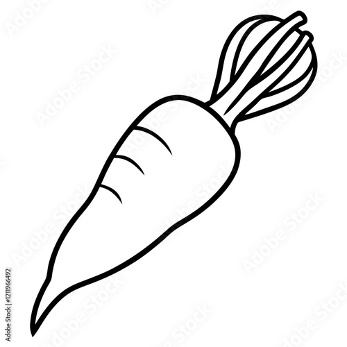 Sleek Parsnip Vector One-Line Illustration