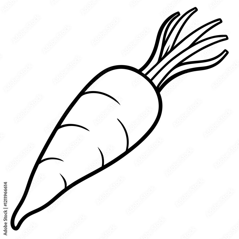 Sleek Parsnip Vector One-Line Illustration Sleek Parsnip Vector One-Line Illustration