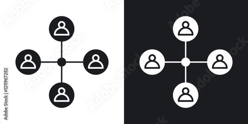 Stakeholders icons in solid black and white colors