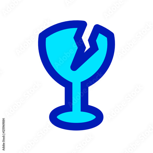fragile glass duo tone icon for illustration