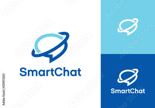 smart talk connection logo. human brain technology symbol icon design