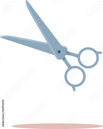 Open professional hairdressing scissors for cutting hair tips, isolated on white background