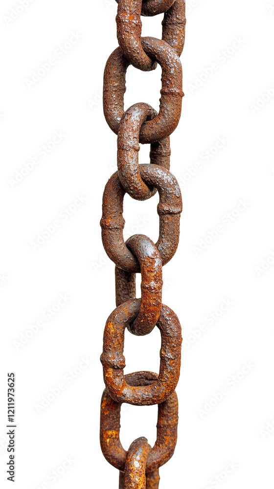 Rusty Metal Chain Isolated on Transparent Background Rusty Metal Chain Isolated on Transparent Background