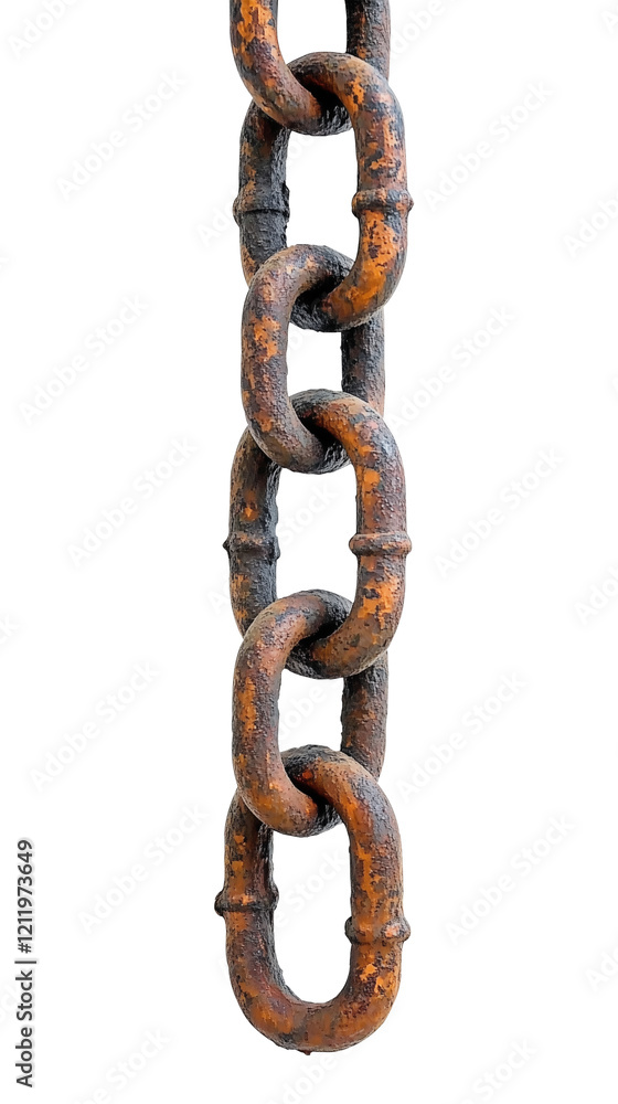 Rusty Metal Chain Isolated on Transparent Background Rusty Metal Chain Isolated on Transparent Background
