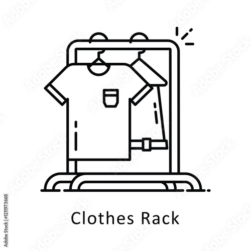 Clothes Rack vector outline icon style. Eps 10 File. 