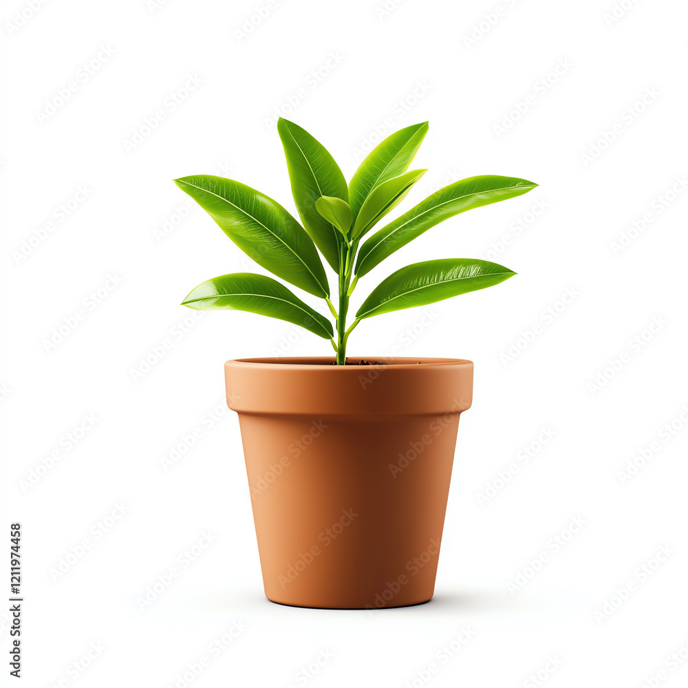 A vibrant green plant in a simple clay pot, symbolizing growth and freshness, ideal for home decor and gardening themes. A vibrant green plant in a simple clay pot, symbolizing growth and freshness, ideal for home decor and gardening themes.