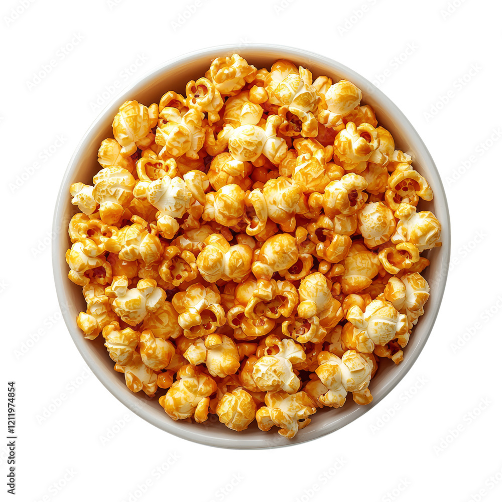 Freshly Popped Buttered Popcorn in a Bowl Isolated on transparent background Freshly Popped Buttered Popcorn in a Bowl Isolated on transparent background