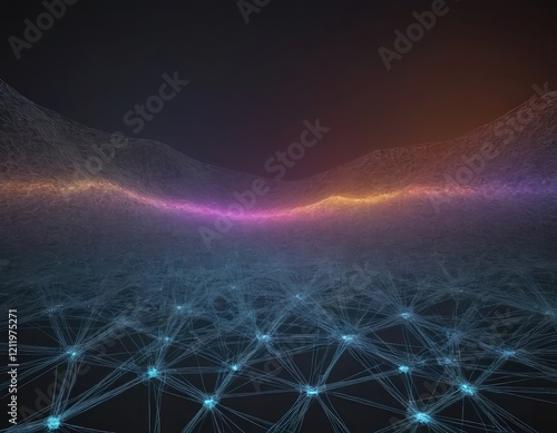 A glowing object in the middle of a tunnel, computer generated