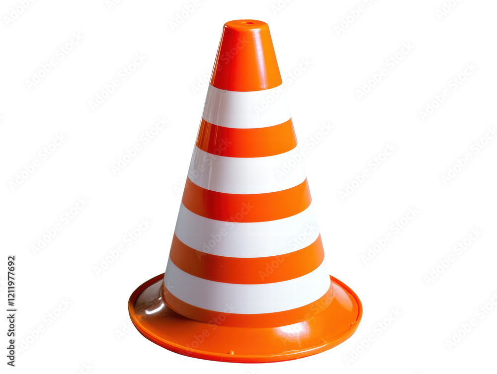 Isolated Orange and White Safety Cone Isolated Orange and White Safety Cone
