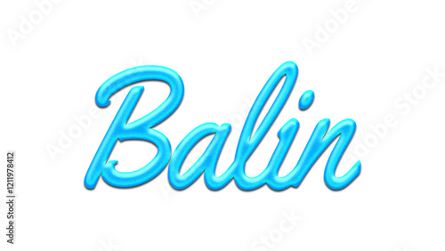 Fotografie Glowing blue effect of name Balin on white background.