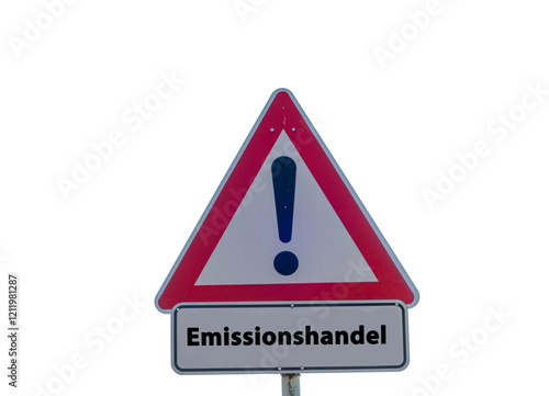 Emissionshandel Schild freigestellt photo