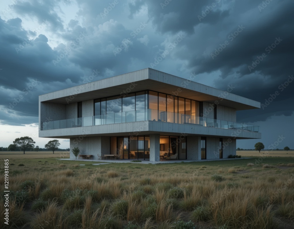 Tornado-resistant home with underground safe room Generative AI Tornado-resistant home with underground safe room Generative AI