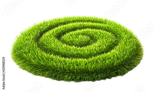 Spiral grass rug, isolated, green, nature, design, element, background, website