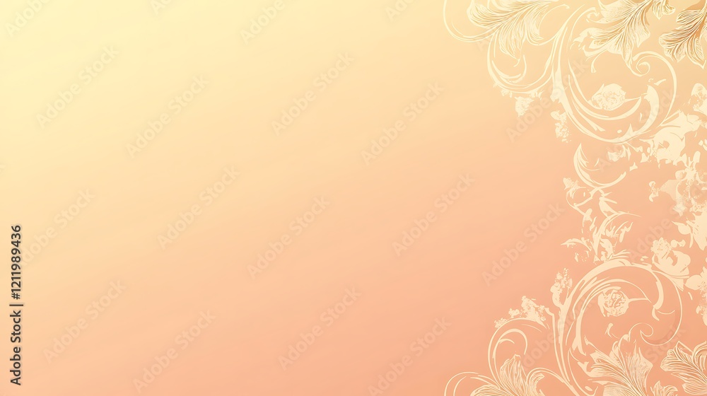 Peach Background With Floral Design Elements Peach Background With Floral Design Elements