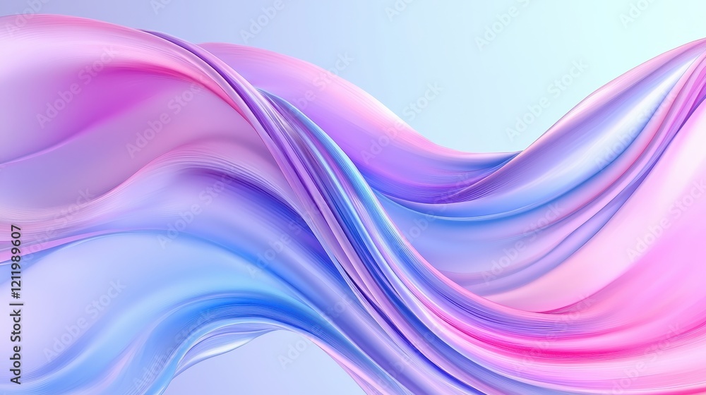 Fototapeta premium Abstract Wave Background in Soft Pastel Colors, Flowing and Dynamic Design with Light Blue, Pink, and Purple Hues for Creative Projects and Modern Artwork