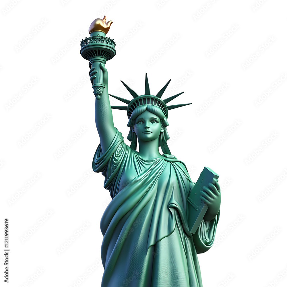 Obraz premium cute Statue of Liberty 3d cartoon style illustration