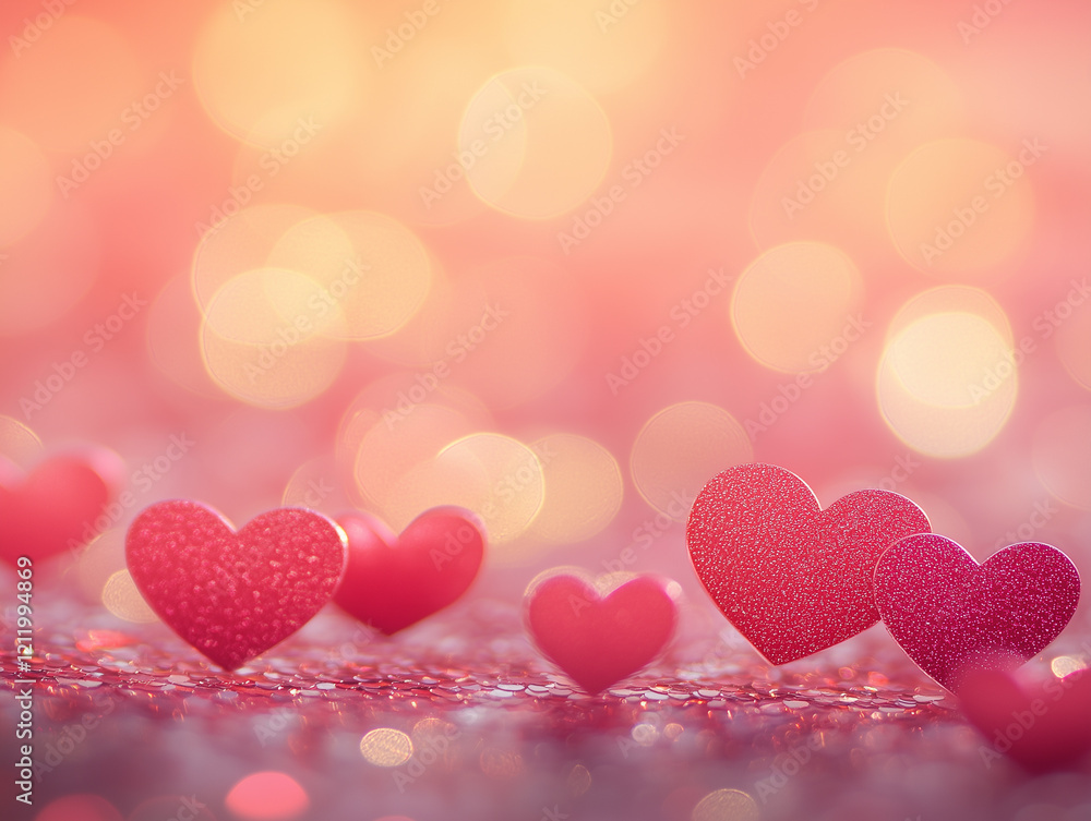 Shiny Glitter Heart Decoration for Valentine's Day Banner Shiny Glitter Heart Decoration for Valentine's Day Banner