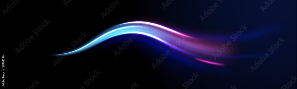 Fototapeta premium City road car light trails motion background. Electric car and city concept Hitech communication concept innovation background. Expressway, car headlight effect. Speed connection vector background.