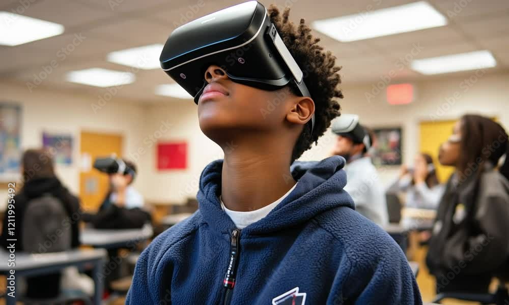 A Student Immersed in Virtual Reality Classroom Learning Experience A Student Immersed in Virtual Reality Classroom Learning Experience