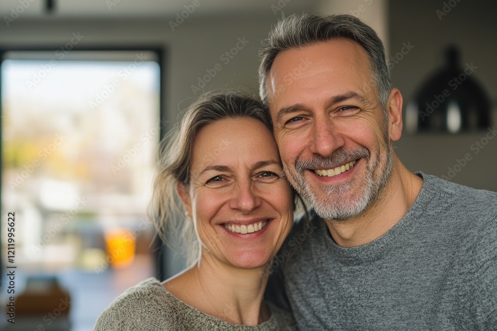 A man and a woman smiling together for the camera A man and a woman smiling together for the camera