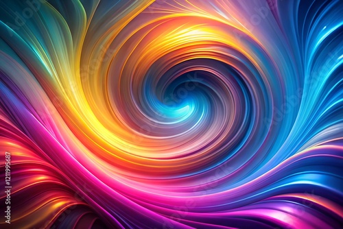 Abstract swirl of vibrant neon colors