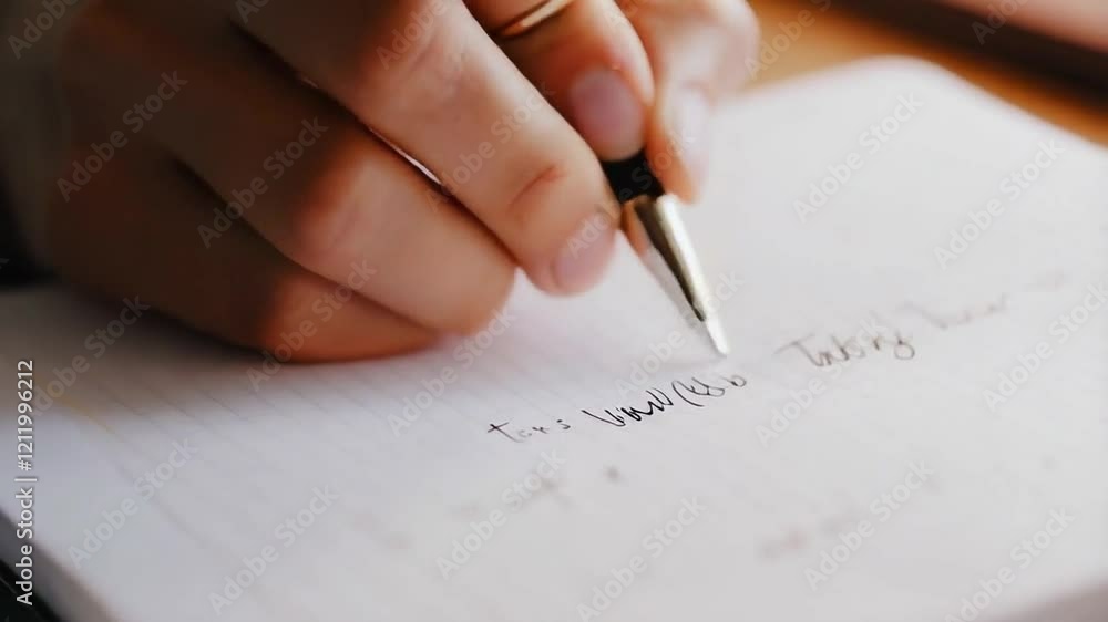 Writing With Focus While Seated at a Desk in a Cozy Workspace During a Sunny Afternoon Writing With Focus While Seated at a Desk in a Cozy Workspace During a Sunny Afternoon