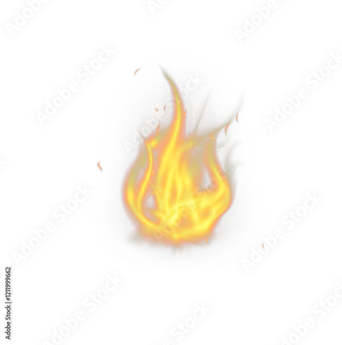 Fire flames isolated on transparent background. Fire flame png bundle, movement of fire flames.