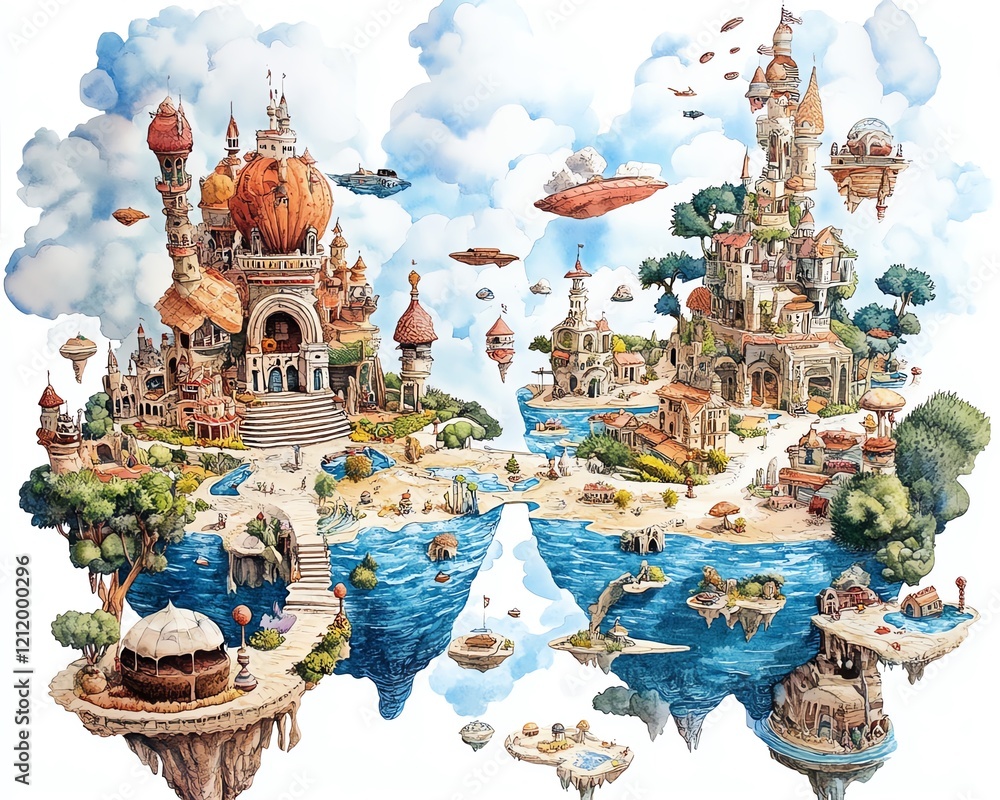 Obraz premium Whimsical culinary landscape