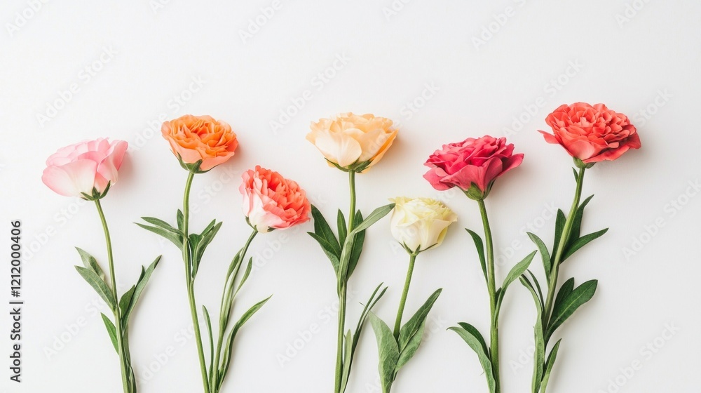 A stunning display of colorful flowers showcases a harmonious blend of pink, orange, white, and red blossoms A stunning display of colorful flowers showcases a harmonious blend of pink, orange, white, and red blossoms