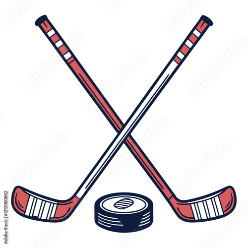 hockey stick and puck