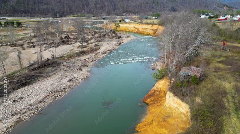 4K Aerial Drone Video of Erosion of the Nolichucky River in Erwin, TN Caused by Flooding after Hurricane Helene (2024) 4K Aerial Drone Video of Erosion of the Nolichucky River in Erwin, TN Caused by Flooding after Hurricane Helene (2024)