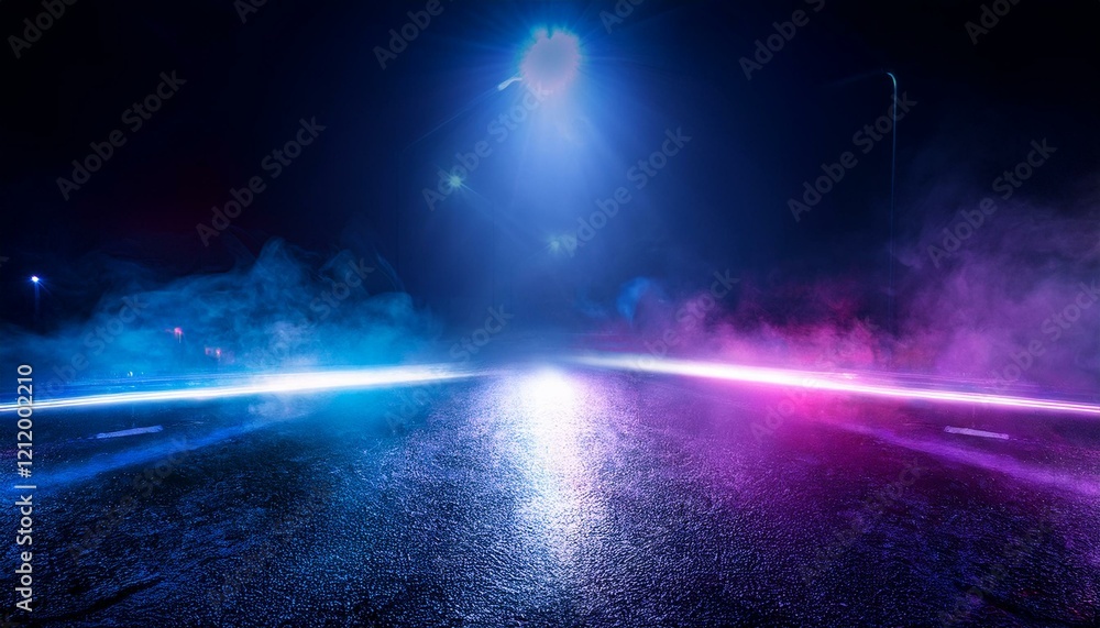 Neon Reverie: A Smoky Night on the Empty Street Neon Reverie: A Smoky Night on the Empty Street