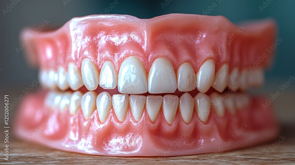 Obraz premium Full Denture Model Closeup, Dental Lab, Education