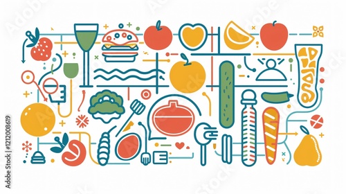 Nutrition Food Infographic Icons Vector Illustration photo