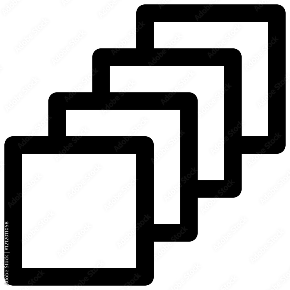 Neubrutalist shape. Editable stroke vector icon. Neubrutalist shape. Editable stroke vector icon.