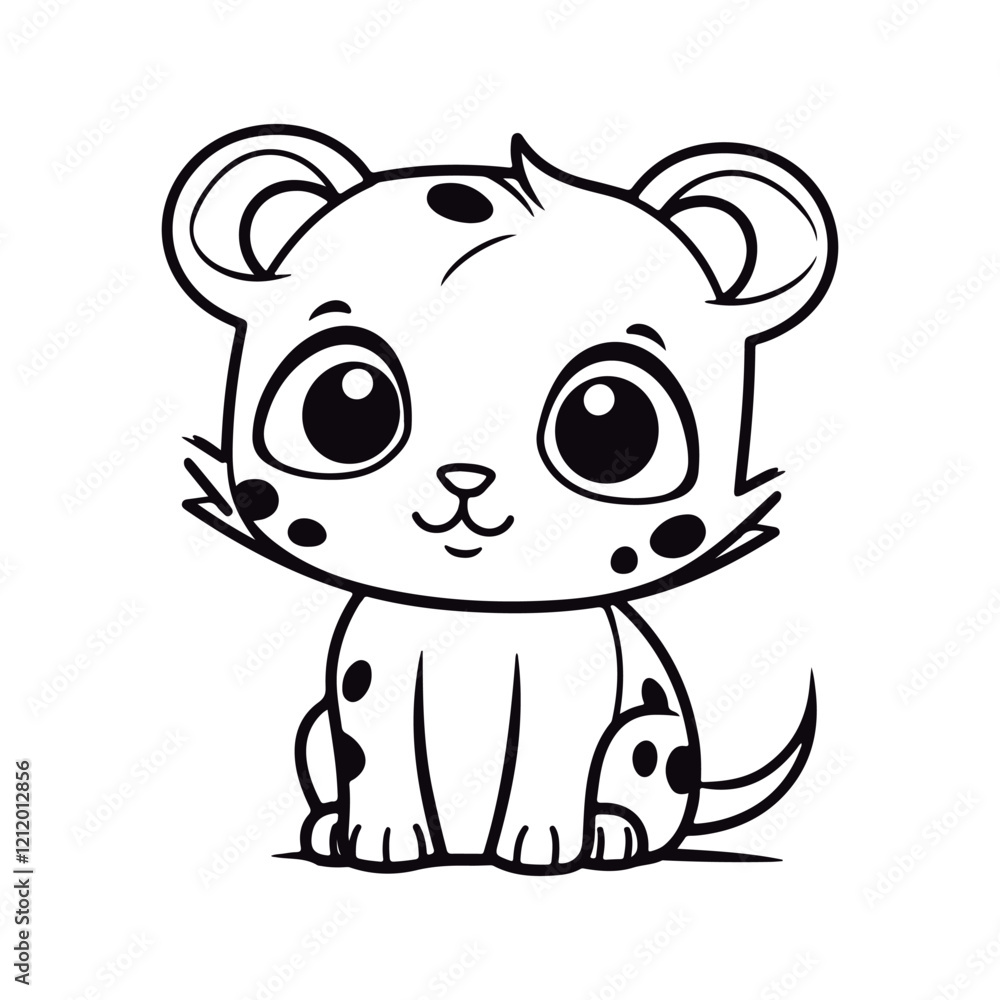 Cute cartoon Jaglion kawai illustration Cute cartoon Jaglion kawai illustration
