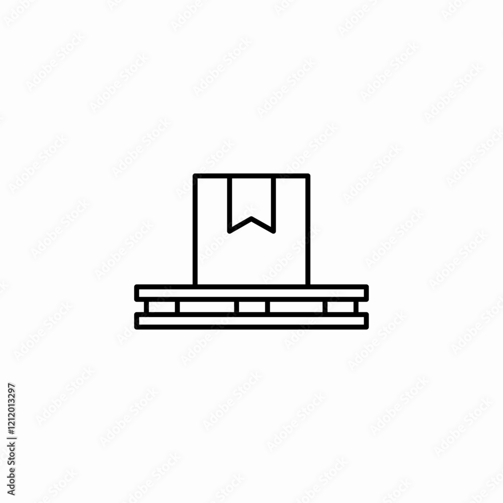 Conveyor belt factory automation icon vector sign Conveyor belt factory automation icon vector sign