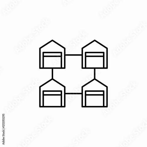 Houses neighborhood residential area icon vector sign