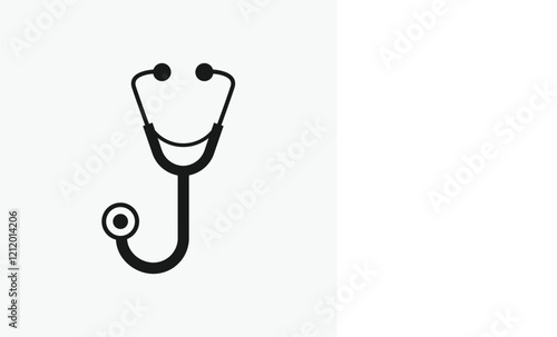 stethoscope icon. isolated vector therapy and diagnostic symbol. simple style medical design element