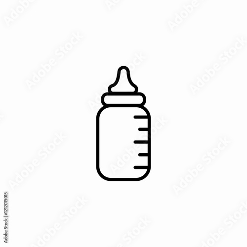 Baby bottle milk feeding icon vector sign