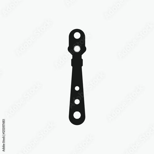 Vector Illustration of a Ratchet Wrench